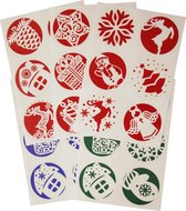 Raamstickers 'kerstballen illustra sneeuw' - 5 velletjes A4 x 6 stickers