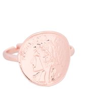 Ring Romeinse Munt - Metaal - One Size - Roségoudkleurig - Musthaves