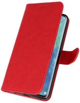 Rood Bookstyle Wallet Cases Hoesje voor Huawei Mate 20 Pro