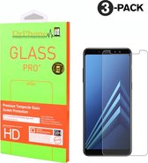 DrPhone 3 x A8 2018 Glas - Glazen Screen protector - Tempered Glass 2.5D 9H (0.26mm)