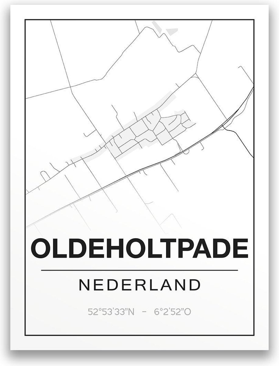 Poster/plattegrond OLDEHOLTPADE - A4