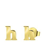 Goldplated oorbellen letter - H