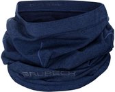 Brubeck | Cache-cou / écharpe / bandana / foulard sans couture avec laine mérinos - Bleu marine -L / XL