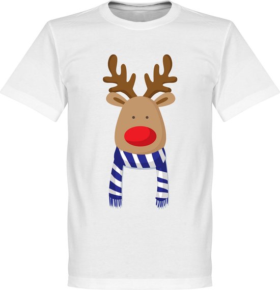 Reindeer Supporter T-Shirt - Blauw/Wit - XXL