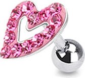 Helix piercing roze hartje