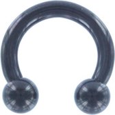 Circular Barbell piercing Zwart - 4 mm