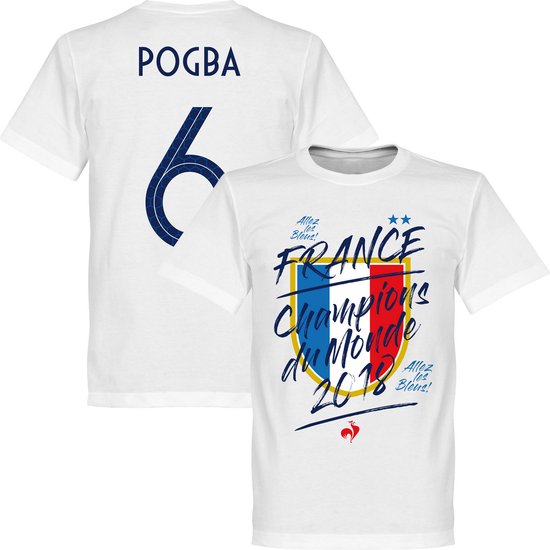 T-Shirt Champion Du Monde 2018 Pogba de France - Blanc - XL | bol