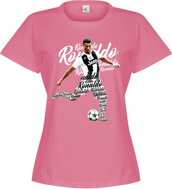 Ronaldo Script Dames T-Shirt - Roze - S