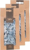 3x Zakje lichtblauwe houtsnippers 150 gram - Hobby/decoratie materiaal - Houtstukjes licht blauw