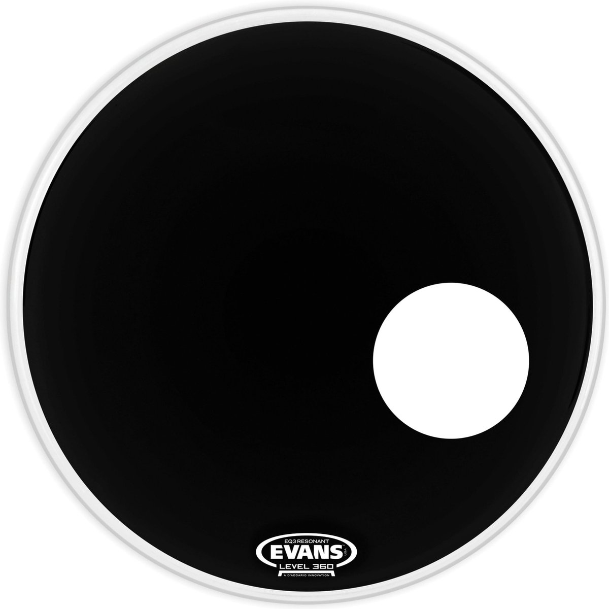 Evans EQ3 zwart 24", BD24RB, bas Drum Reso - Bass drumvel