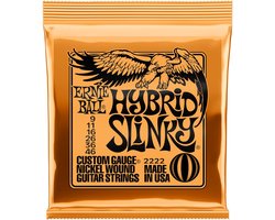 Ernie Ball Hybrid Slinky - Elektrische Gitaarsnaren - Super En Regular Slinky Gecombineerd - Nickel Wound - .009-.046