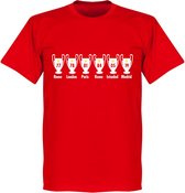 Liverpool 6 Times European Trophy T-shirt - Rood - XS