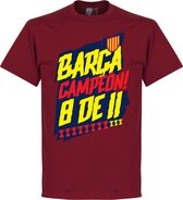 Barcelona Campion 8 de 11 T-Shirt - Chilli Rood - XL
