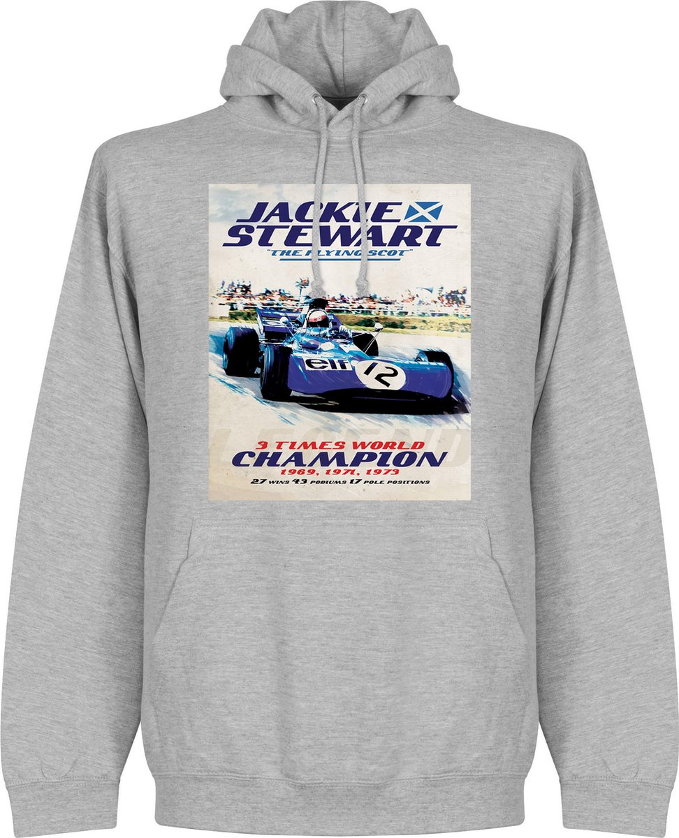 Jackie Stewart Poster Hoodie - Grijs - L