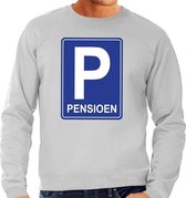 Pensioen P cadeau sweater grijs voor heren XL