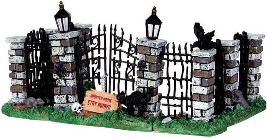 Lemax - Spooky Iron Gate And Fence -  Set Of 5 - Kersthuisjes & Kerstdorpen
