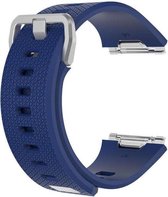 Fitbit Ionic Siliconen Bandje |Blauw / Blue |Square patroon | Premium kwaliteit | Maat: S/M | TrendParts
