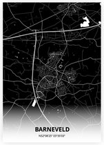 Barneveld plattegrond - A3 poster - Zwarte stijl