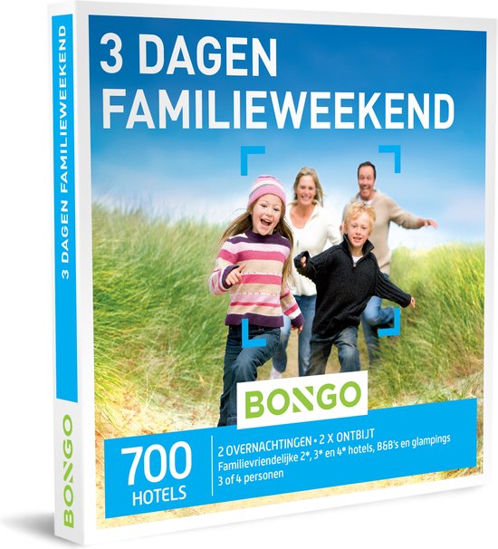 Bongo Bon - 3 Dagen Familieweekend Cadeaubon - Cadeaukaart cadeau voor man of vrouw | 700 kindvriendelijke hotels