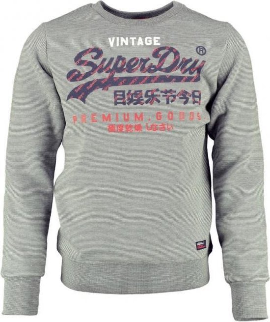Superdry grijze gestreepte sweater - Maat S | bol.com