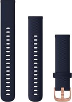 Bracelet en silicone à dégagement Quick 18 mm Blue marine avec boucle en or rose