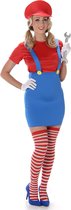 Karnival Costumes Verkleedkleding Mario Kostuum voor vrouwen Deluxe Rood - M