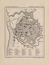 Historische kaart, plattegrond van stad Zutphen (plattegrond der stad) in Gelderland uit 1867 door Kuyper van Kaartcadeau.com