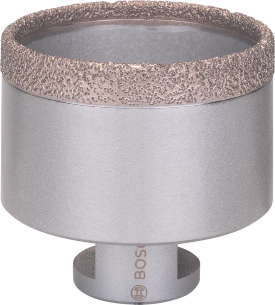 Bosch diamantboor met zilverkleurige schacht en ruw, diamant-gecoat zaagrand.
