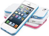 muvit iPhone 5 / 5S Triband Rubber case White with three changeable bands (Blue Pink White)