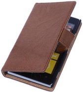 BestCases Stand Bruin Luxe Echt Lederen Book Wallet Hoesje Nokia X