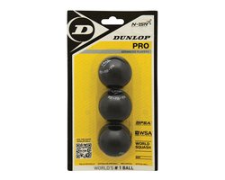 Dunlop  PRO  - Squashballen wedstrijdspeler - 3bal blister - zwart