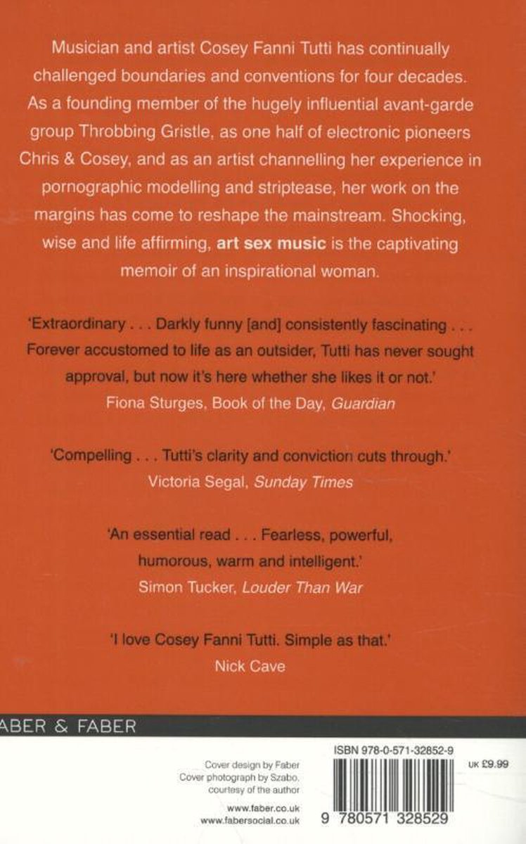 Art Sex Music, Cosey Fanni Tutti | 9780571328529 | Boeken | bol