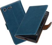 BestCases.nl Sony Xperia XZ Premium Pull-Up booktype hoesje Blauw