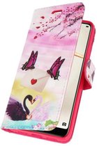 Vlinder Koppel Bookstyle Hoesje voor Huawei P20