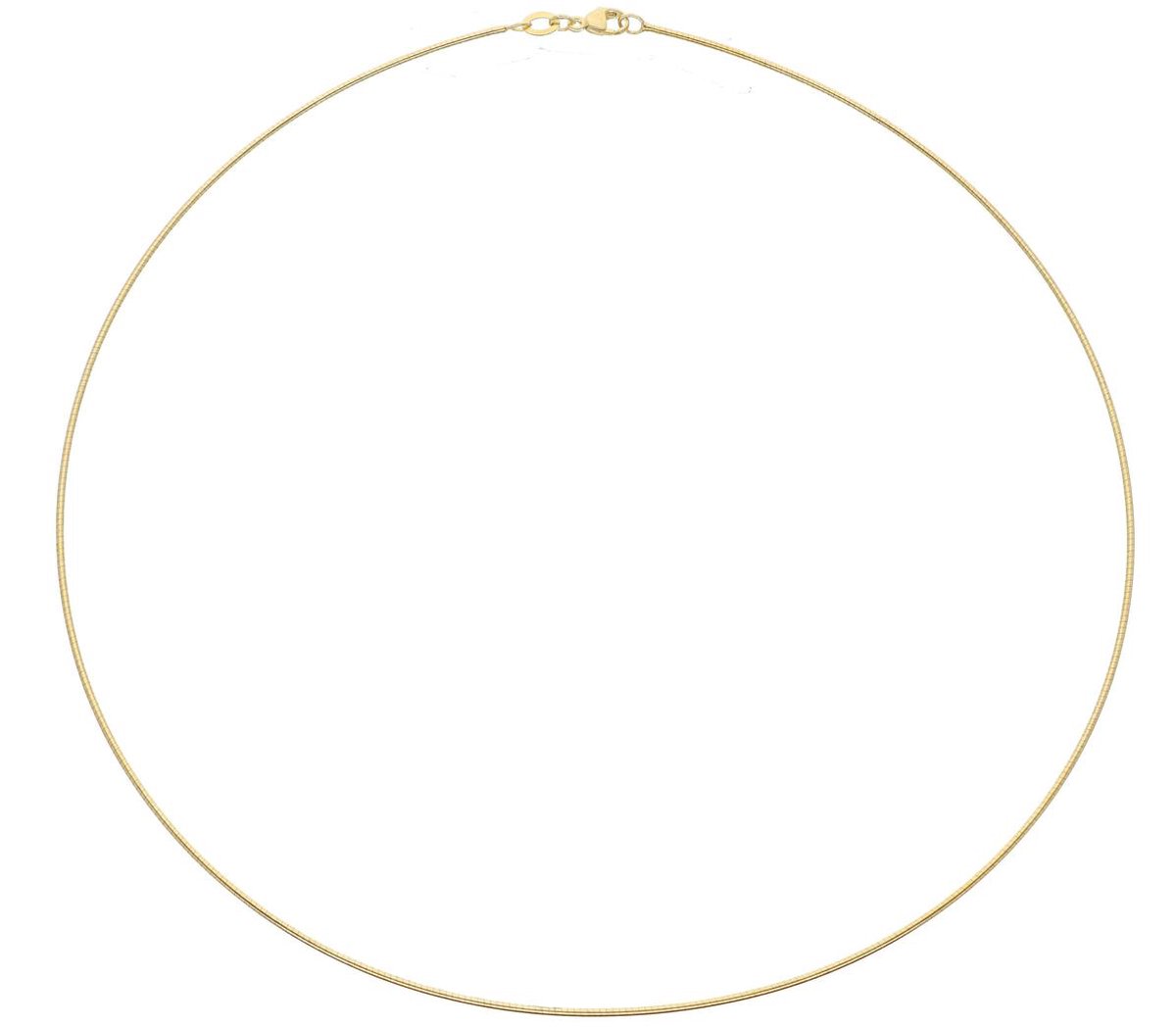 Glowketting - double - messing geel verguld - omega 1 mm - rond - 45 cm