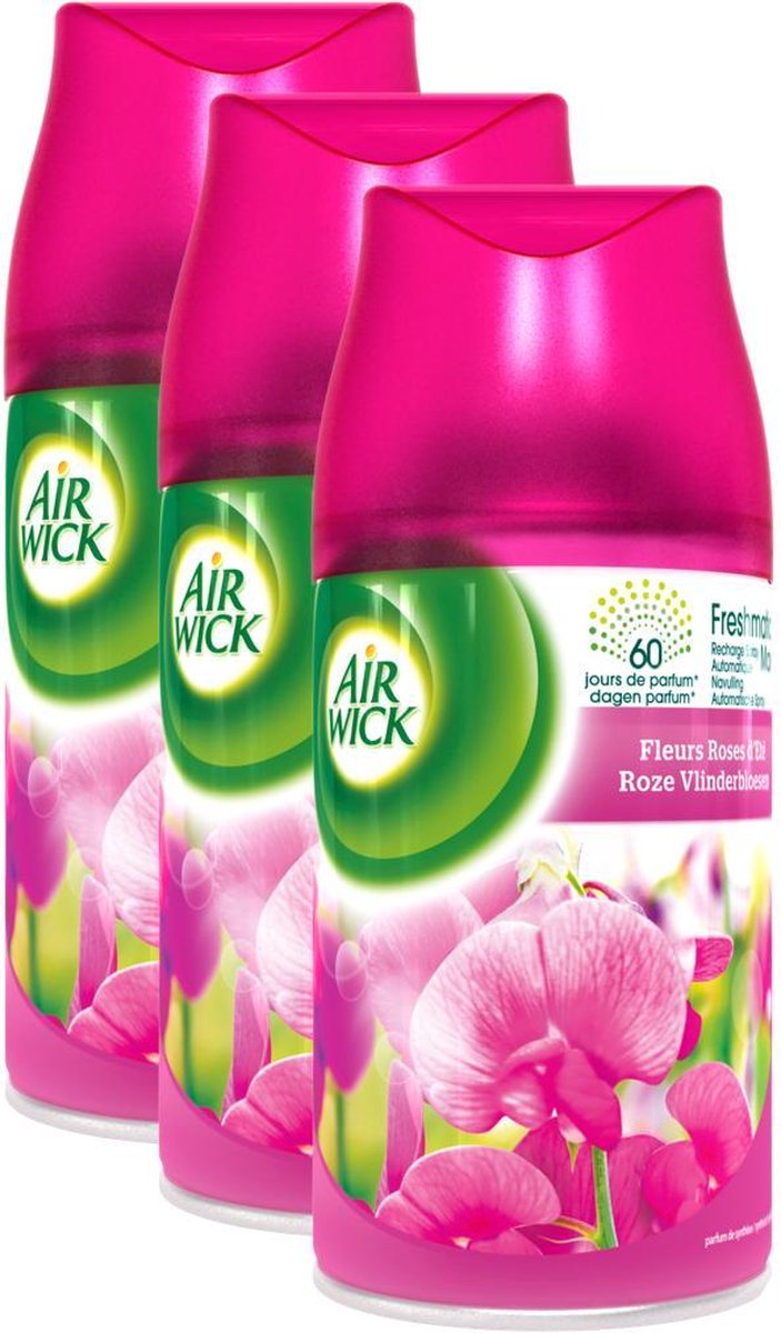 Air Wick Freshmatic Automatische Spray Luchtverfrisser - Roze Vlinderbloesem Navulling - 3 Stuks - voordeelpak