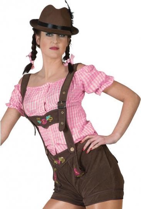 maatschappij Assortiment Meevoelen Oktoberfest Beieren lederhose bruin voor dames - Oktoberfest kleding 44-46  (2XL/3XL) | bol.com