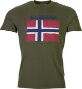 Napapijri Sportshirt - Maat XL  - Mannen - groen/blauw/rood