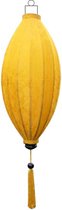 Lampe lanterne en soie jaune mangue - M-YE-45- S