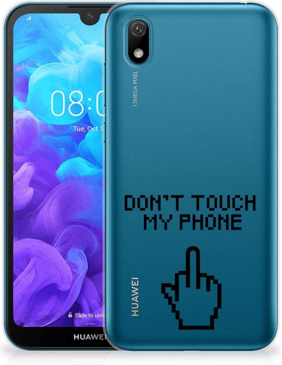 Huawei Y5 (2019) Silicone-hoesje Finger Don't Touch My Phone