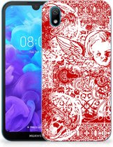 Huawei Y5 (2019) Silicone Back Case Angel Skull Red