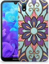 Back Case Huawei Y5 (2019) TPU Siliconen Hoesje Purple Flower