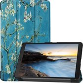 Case2go - Tablet hoes geschikt voor Samsung Galaxy Tab A 8.0 (2019) - Tri-Fold Book Case - Witte Bloesem