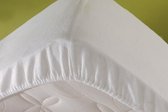 Extra Jersey WIT hoeslaken 80/90/100 x 200 met hoek 30 cm dubbel geweven extra sterk