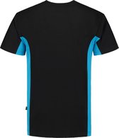 Tricorp T-shirt Bicolor Borstzak 102002 Zwart / Turquoise - Maat 5XL