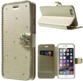 Zijden PU Leren Wallet Bling iPhone 6(s) - Champagne