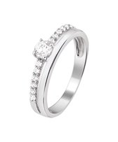 The Jewelry Collection Ring Zirkonia - Zilver