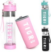 TIGR The Infuser - Drinkfles - Waterfles met Fruit Filter - 100% BPA vrij - 700ml - Roze