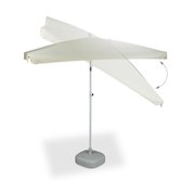 relaxdays - parasol hoogte verstelbaar - kantelbaar - vierkant - metalen frame Naturel