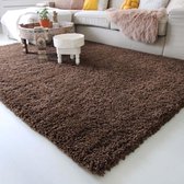 Hoogpolig vloerkleed shaggy Royal 5cm hoogte - bruin 200x290 cm